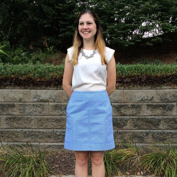 A-Line Blue Sailboat Skirt from Talbots - Picture 1 of 6